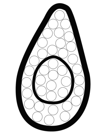 Simple Avocado Dot Art Coloring Page